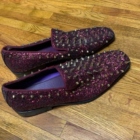 Mens Sequin Spikey Flat Shoes